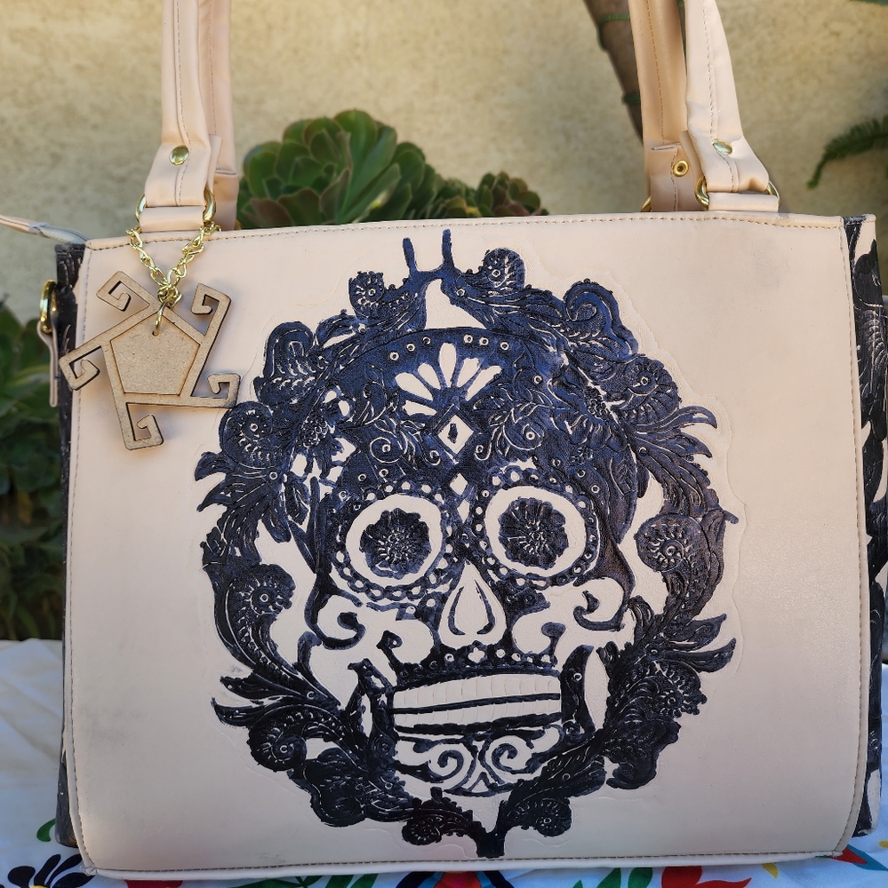 Sugar skull shoulder bag